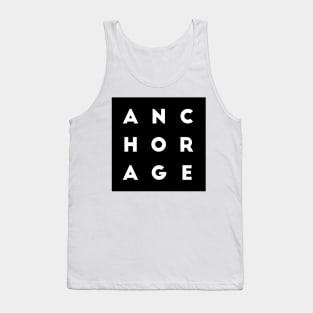Anchorage | Black square letters Tank Top
